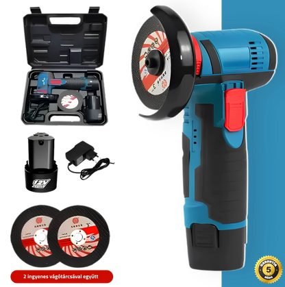 SpinCut™ – Vágj bármit fáradság nélkül ezzel a vezeték nélküli, profi sarokcsiszolóval – akár egy órás használattal (2 ingyenes vágótárcsával együtt).