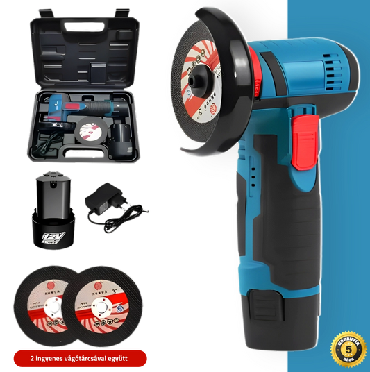 SpinCut™ – Vágj bármit fáradság nélkül ezzel a vezeték nélküli, profi sarokcsiszolóval – akár egy órás használattal (2 ingyenes vágótárcsával együtt).