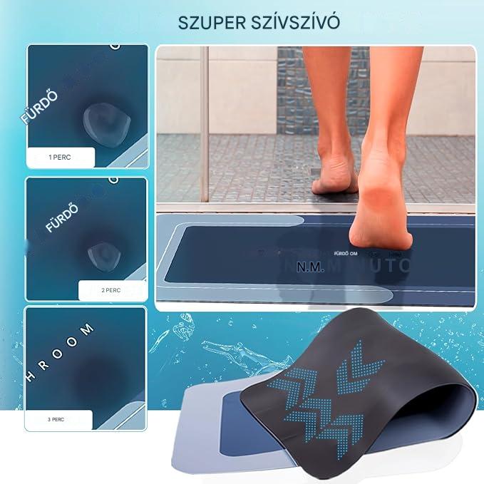 Drysafe™ - Az egyetlen fürdőszobai szőnyeg, ami percek alatt magától megszárad, megvéd az elcsúszástól... anélkül, hogy eláztatná a padlót vagy dohos szagot hagyna maga után – garantáltan