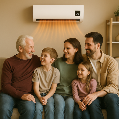 AirMAX AC™ - Az első légkondicionáló, amellyel pénzt spórolsz, és egész télen melegen tartja az otthonod anélkül, hogy elszállna a villanyszámla *(Hőszivattyút és ingyenes távirányítót tartalmaz)