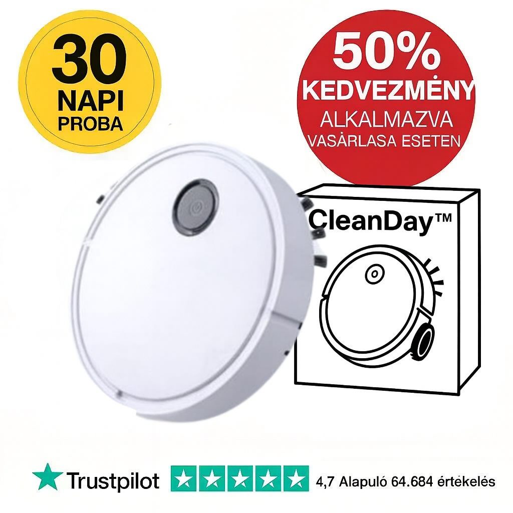 CleanDay Pro™ – Tiszta otthon minden nap, ujjmozdulat nélkül (+ Mosható alkatrészek)