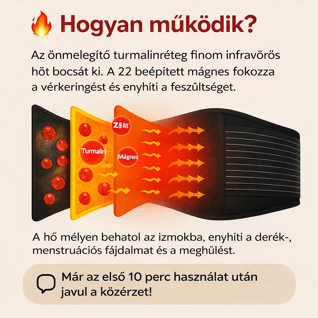 Backfix™ - az egyetlen turmalinos deréköv, amely meleget ad, és lehetővé teszi, hogy órákon át állva is derékfájás nélkül lehess (ma ingyenes ems masszírozó, 12000 ft értékben).