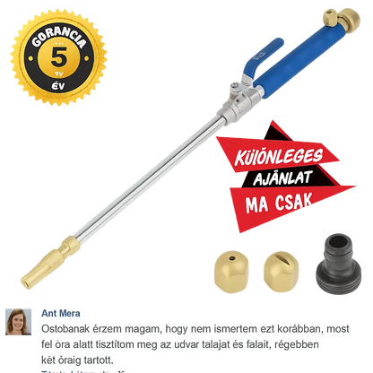 Waterjet™  | Változtassa tömlőjét professzionális felülettisztítóvá. (bármilyen tömlőre illik)
