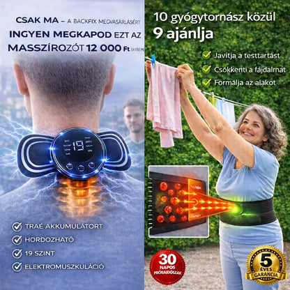 BackFix™ - az egyetlen turmalinos deréköv, amely meleget ad, és lehetővé teszi, hogy órákon át állva is derékfájás nélkül lehess (ma ingyenes ems masszírozó, 12000 ft értékben).