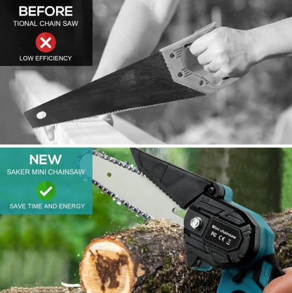 ChainSAW™ - A piac legjobb kézi láncfűrésze hosszabbított akkumulátorral. (Ingyenes akkumulátor, lánc, védő, tároló táska és töltő)