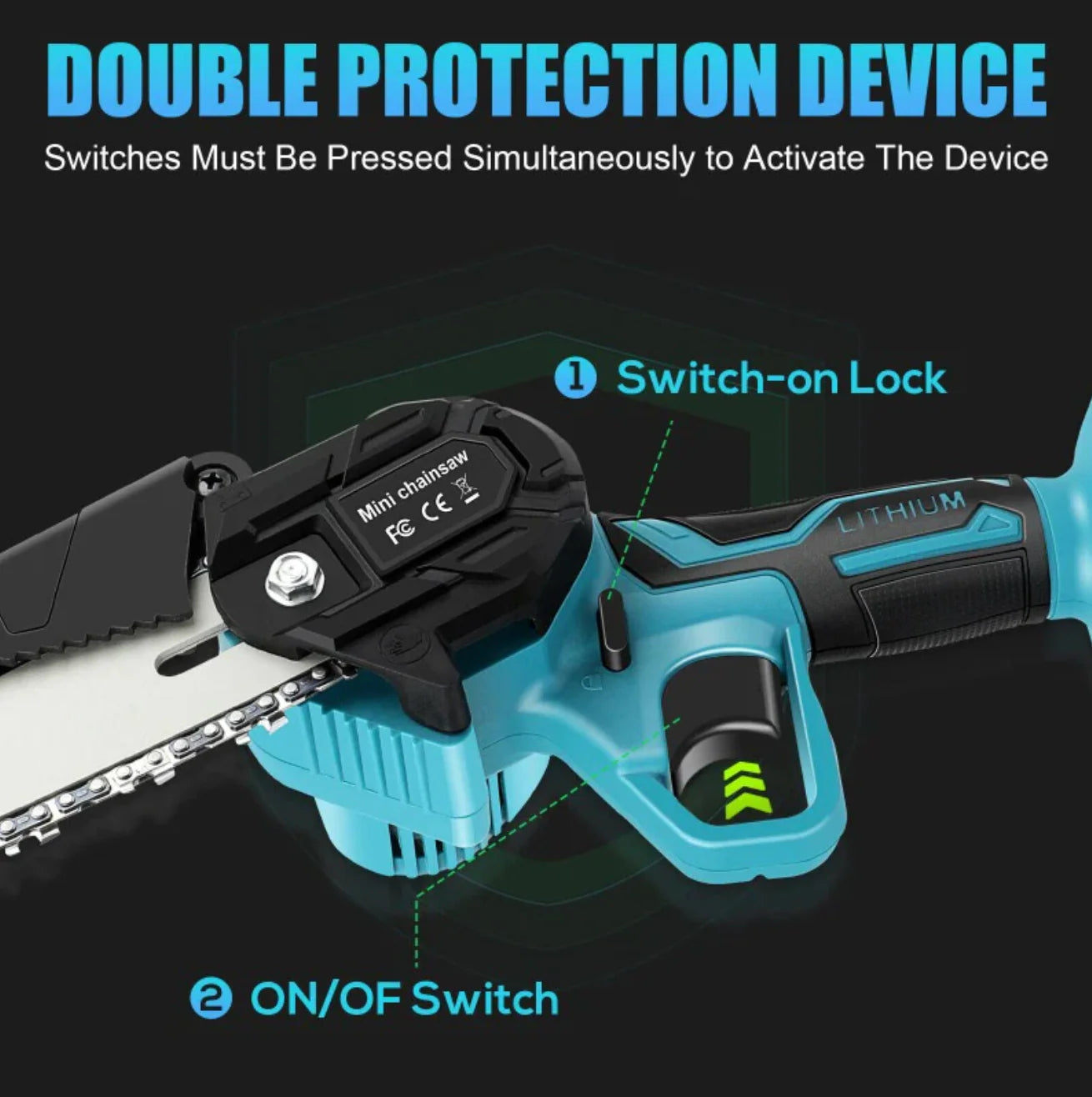 ChainSAW™ - A piac legjobb kézi láncfűrésze hosszabbított akkumulátorral. (Ingyenes akkumulátor, lánc, védő, tároló táska és töltő)