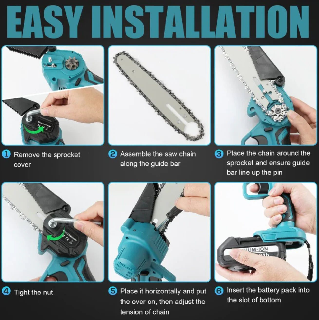 ChainSAW™ - A piac legjobb kézi láncfűrésze hosszabbított akkumulátorral. (Ingyenes akkumulátor, lánc, védő, tároló táska és töltő)