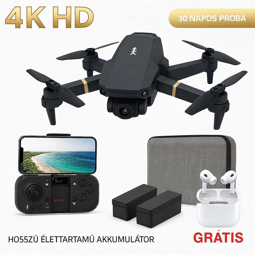 SkyGuard Pro™ drón | Repülj úgy, mint egy profi pilóta, félelem nélkül, hogy elveszíted a drónodat. (Ma: Ingyenes fülre simuló fejhallgató + Dupla 4K kamera + Hosszú élettartamú akkumulátor + Tartozék táska mellékelve)