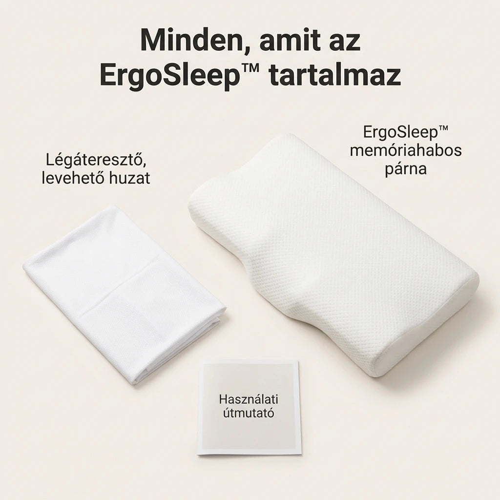 Ergosleep™ - Az egyetlen U alakú párna, amely 100%-ban megszünteti a nyakfájást, vagy visszafizetjük a pénzét (INGYENES hipoallergén atkavédő huzattal).