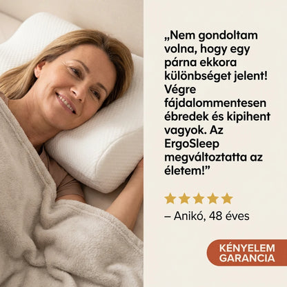 Ergosleep™ - Az egyetlen U alakú párna, amely 100%-ban megszünteti a nyakfájást, vagy visszafizetjük a pénzét (INGYENES hipoallergén atkavédő huzattal). adv