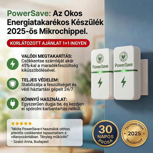 1 + 1 INGYEN | PowerSAVE™ - Szüntesse meg a feszültségcsúcsokat és takarítson meg a villanyszámlán. Karbantartást nem igényel. *Bizonyított és teljesen legális használat