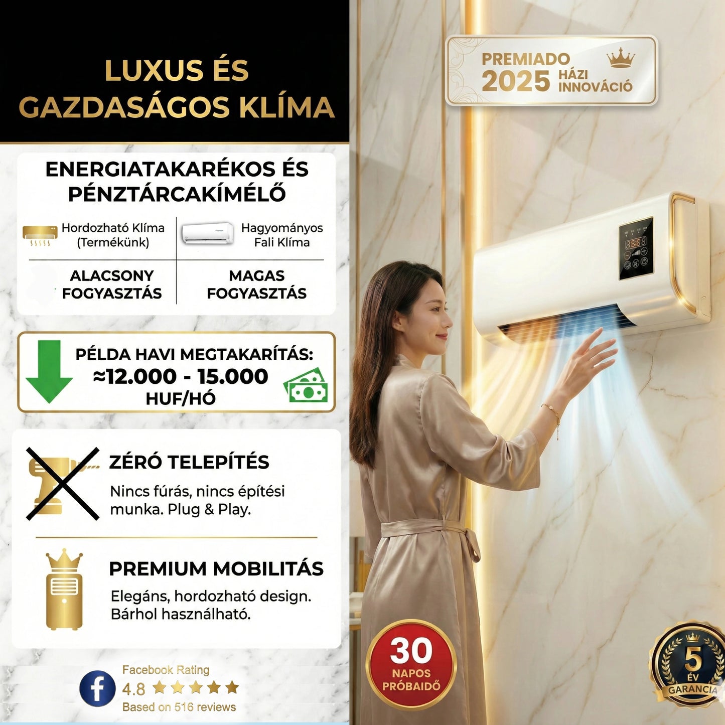 AirMAX AC™ - Az első légkondicionáló, amellyel pénzt spórolsz, és egész télen melegen tartja az otthonod anélkül, hogy elszállna a villanyszámla *(Hőszivattyút és ingyenes távirányítót tartalmaz)