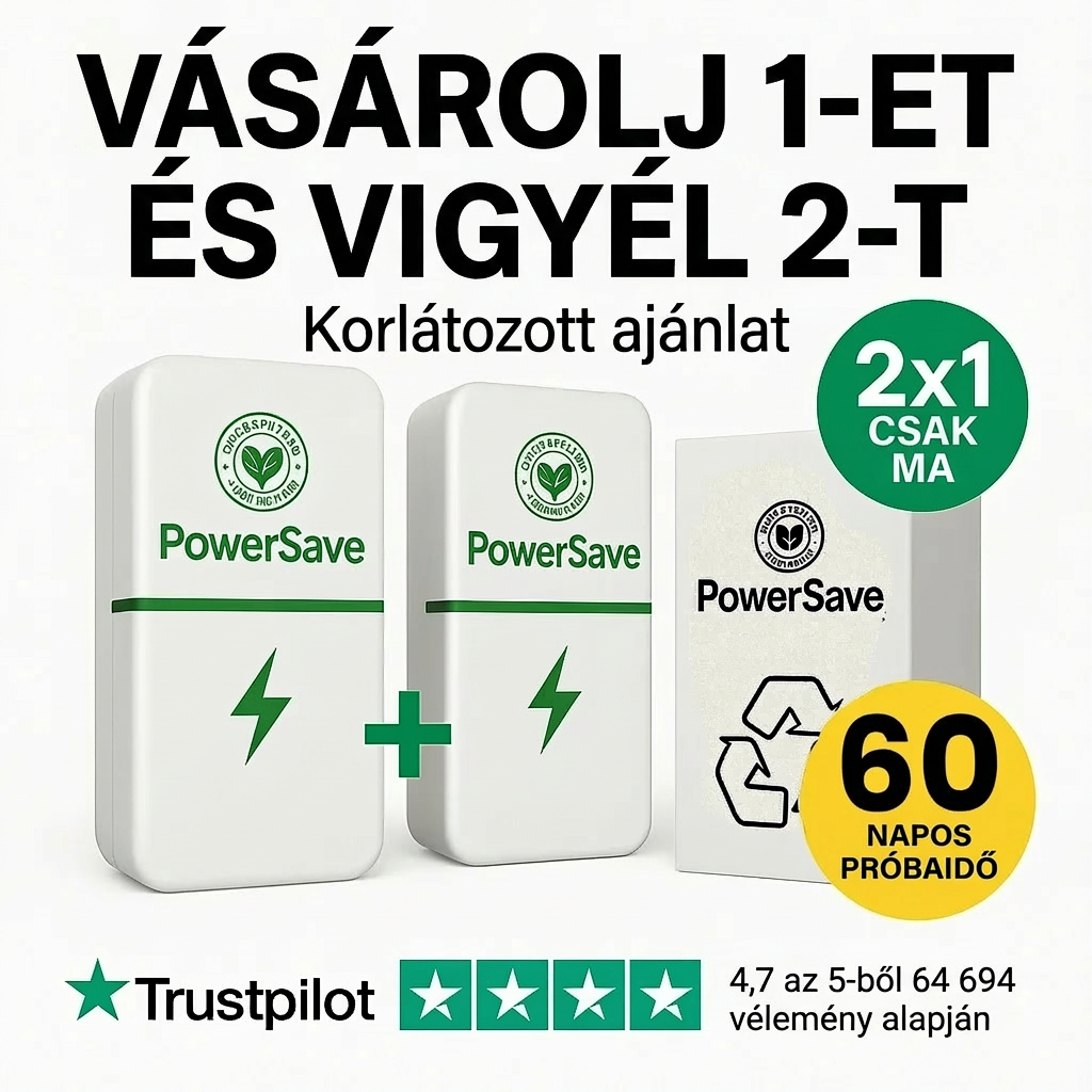 1 + 1 INGYEN | PowerSAVE™ - Szüntesse meg a feszültségcsúcsokat és takarítson meg a villanyszámlán! Karbantartást nem igényel.